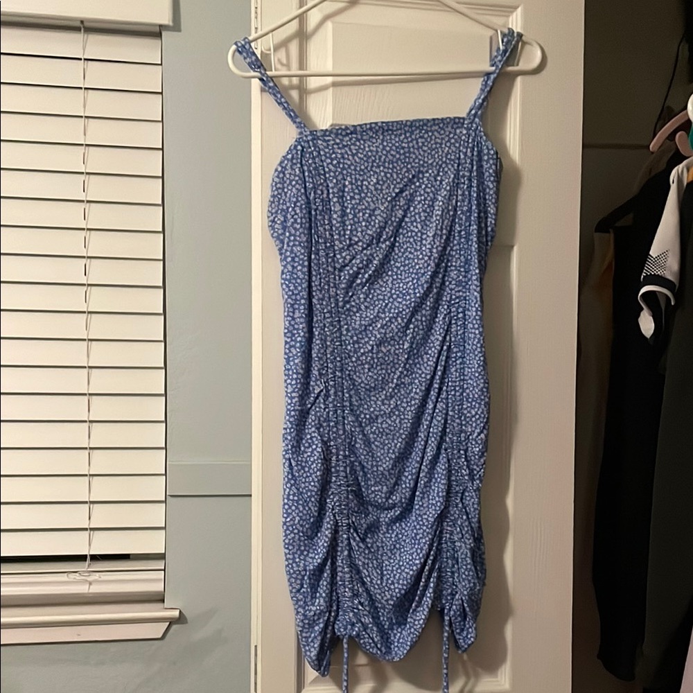 Blue synched dress